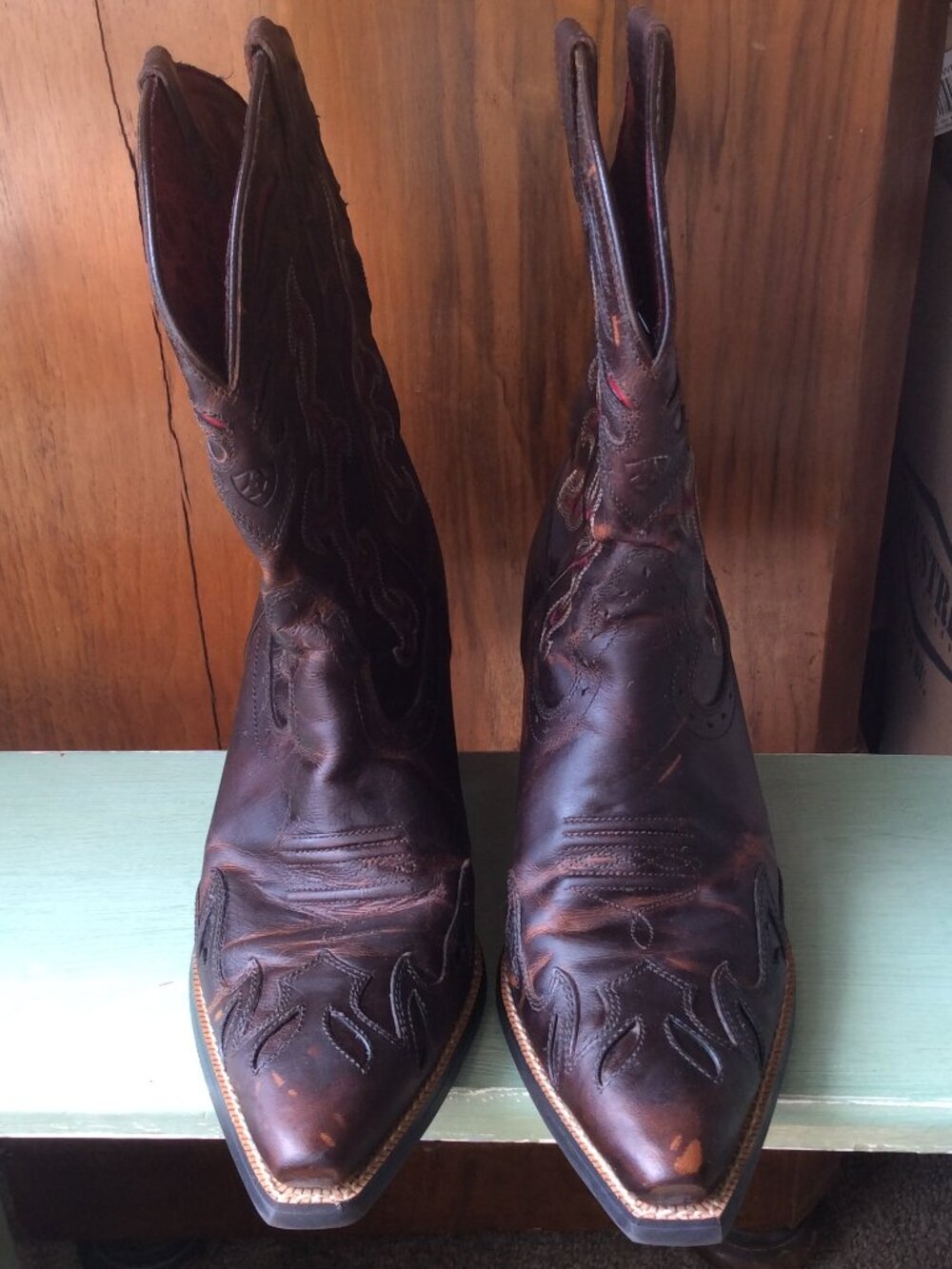 Ariat ATS Wichita Pointed Toe Full Grain Leather Western/Cowgirl Boots.  Size 9B - Picture 2 of 15